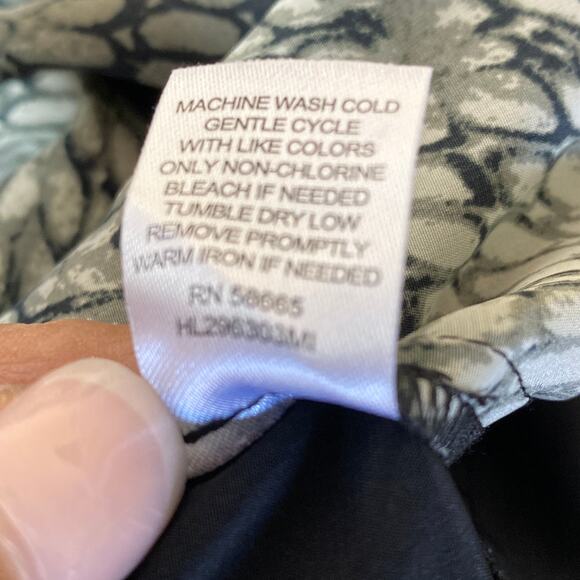 Trouve Womens Jogger Pants High Rise Snakeskin Pattern Elastic Fit Green Medium - Picture 10 of 10